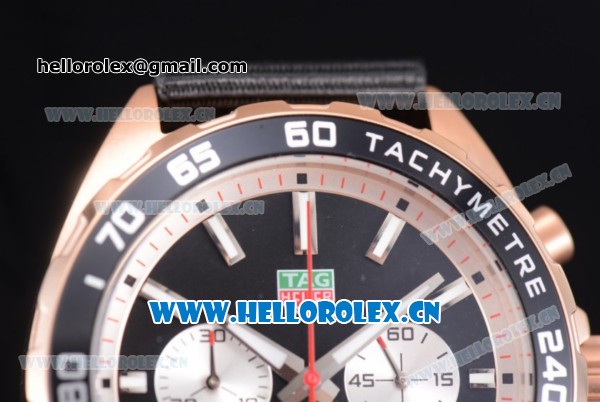Tag Heuer Formula 1 Miyota Quartz Rose Gold Case with Stick Markers Black Dial and Black Nylon Strap - Click Image to Close